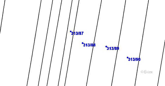 Parcela st. 313/88 v KÚ Bernartice u Milevska, Katastrální mapa