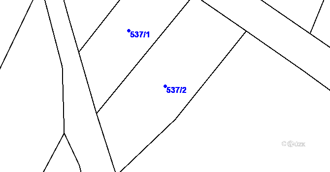 Parcela st. 537/2 v KÚ Bernartice u Milevska, Katastrální mapa