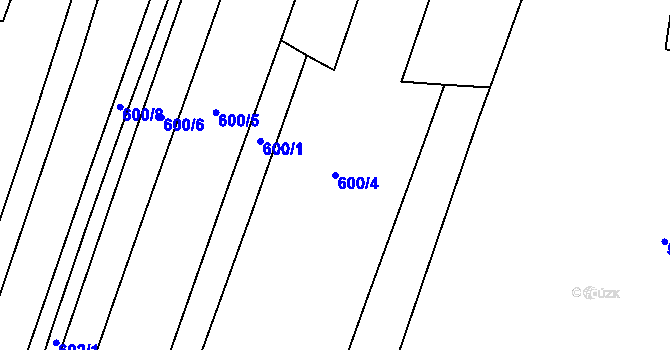 Parcela st. 600/4 v KÚ Bernartice u Milevska, Katastrální mapa