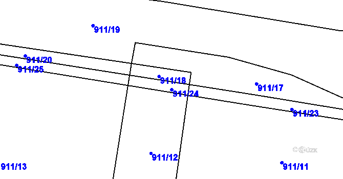 Parcela st. 911/24 v KÚ Bernartice u Milevska, Katastrální mapa