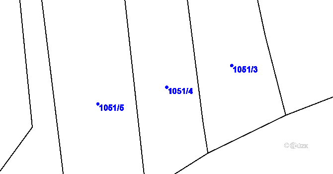 Parcela st. 1051/4 v KÚ Bernartice u Milevska, Katastrální mapa