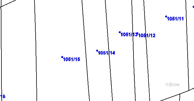 Parcela st. 1051/14 v KÚ Bernartice u Milevska, Katastrální mapa