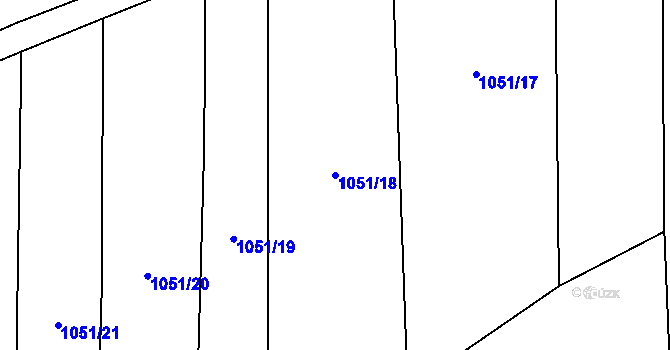 Parcela st. 1051/18 v KÚ Bernartice u Milevska, Katastrální mapa