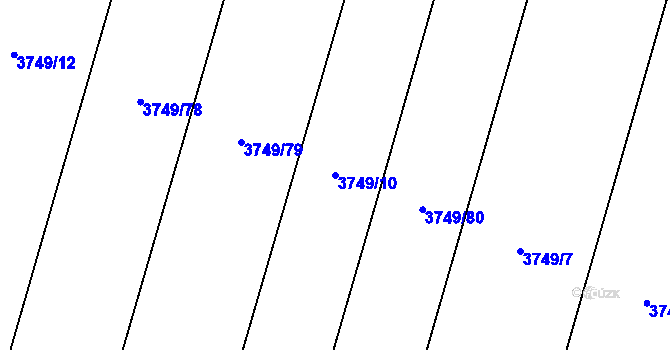 Parcela st. 3749/10 v KÚ Bilinka, Katastrální mapa