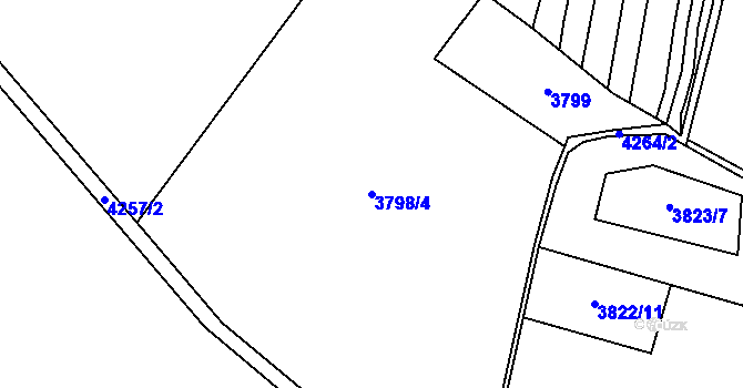 Parcela st. 3798/4 v KÚ Bilinka, Katastrální mapa