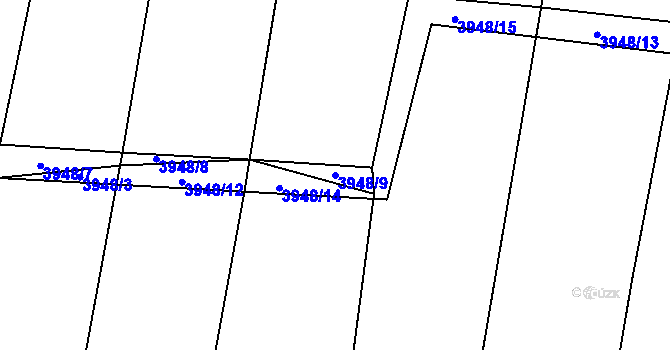 Parcela st. 3948/9 v KÚ Bilinka, Katastrální mapa