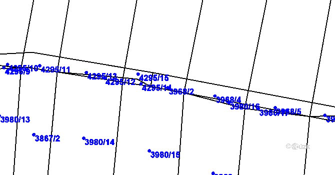 Parcela st. 3968/2 v KÚ Bilinka, Katastrální mapa