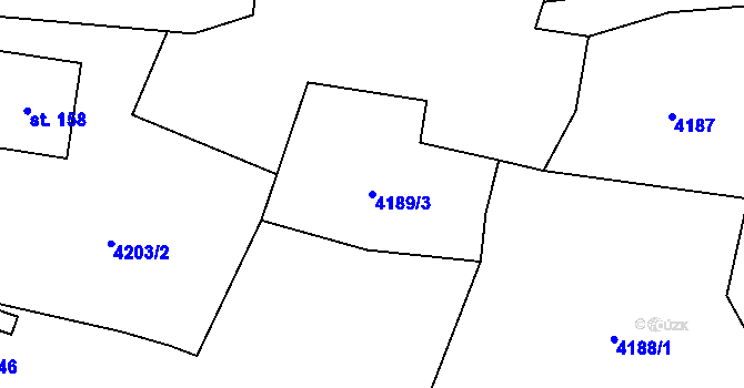 Parcela st. 4189/3 v KÚ Bilinka, Katastrální mapa