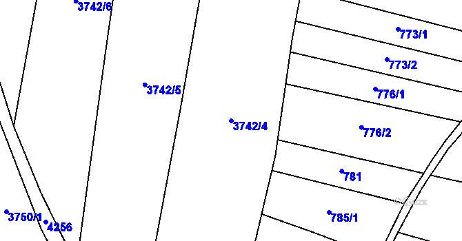 Parcela st. 3742/4 v KÚ Bilinka, Katastrální mapa