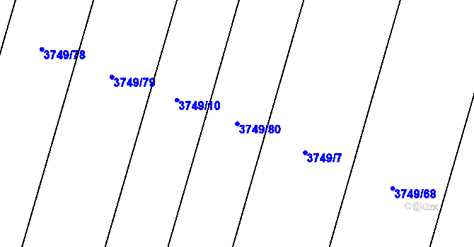 Parcela st. 3749/80 v KÚ Bilinka, Katastrální mapa