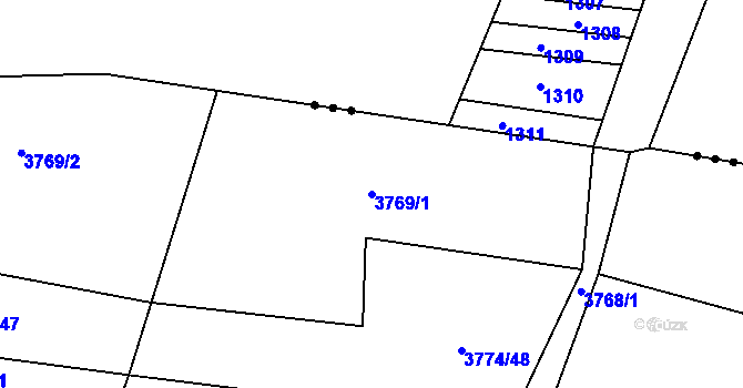 Parcela st. 3769/1 v KÚ Bilinka, Katastrální mapa