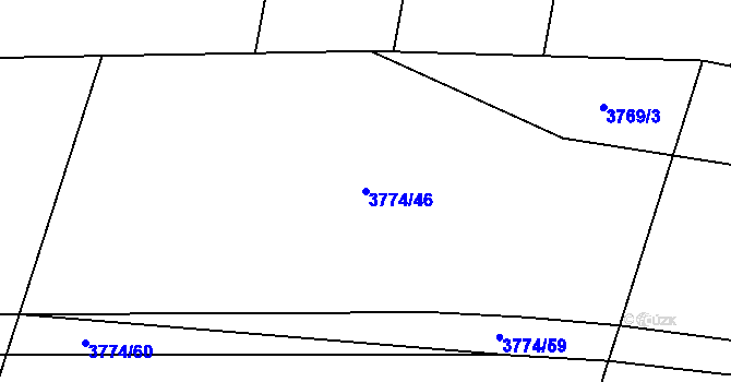 Parcela st. 3774/46 v KÚ Bilinka, Katastrální mapa