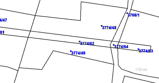 Parcela st. 3774/62 v KÚ Bilinka, Katastrální mapa