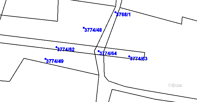 Parcela st. 3774/64 v KÚ Bilinka, Katastrální mapa