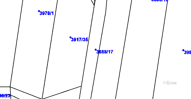 Parcela st. 3888/17 v KÚ Bilinka, Katastrální mapa