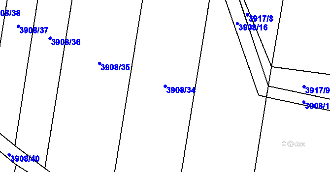 Parcela st. 3908/34 v KÚ Bilinka, Katastrální mapa