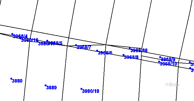 Parcela st. 3968/6 v KÚ Bilinka, Katastrální mapa