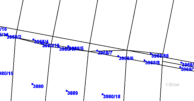 Parcela st. 3968/7 v KÚ Bilinka, Katastrální mapa