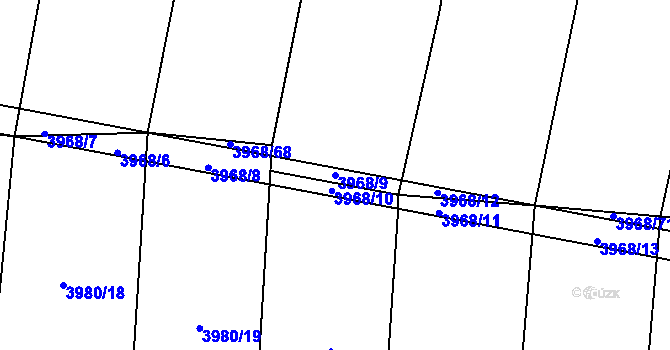 Parcela st. 3968/9 v KÚ Bilinka, Katastrální mapa