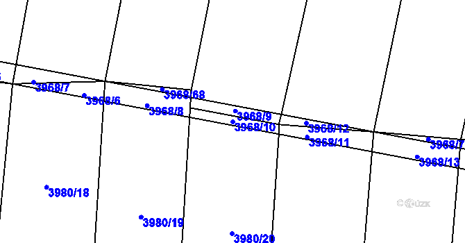 Parcela st. 3968/10 v KÚ Bilinka, Katastrální mapa