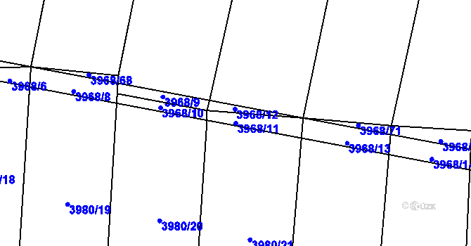 Parcela st. 3968/11 v KÚ Bilinka, Katastrální mapa
