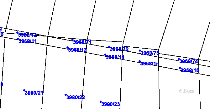 Parcela st. 3968/14 v KÚ Bilinka, Katastrální mapa