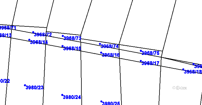 Parcela st. 3968/16 v KÚ Bilinka, Katastrální mapa