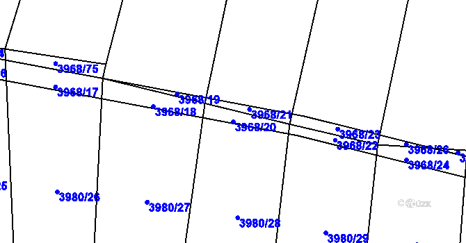 Parcela st. 3968/20 v KÚ Bilinka, Katastrální mapa