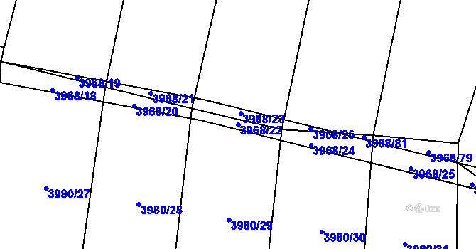 Parcela st. 3968/22 v KÚ Bilinka, Katastrální mapa