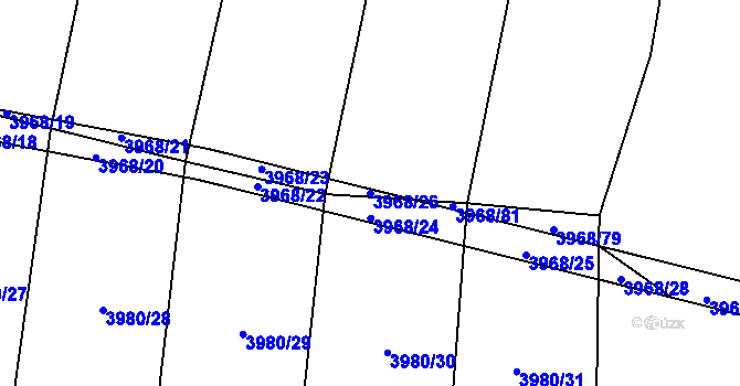 Parcela st. 3968/26 v KÚ Bilinka, Katastrální mapa