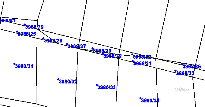 Parcela st. 3968/29 v KÚ Bilinka, Katastrální mapa