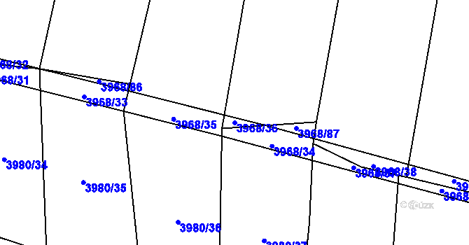 Parcela st. 3968/36 v KÚ Bilinka, Katastrální mapa