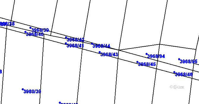 Parcela st. 3968/43 v KÚ Bilinka, Katastrální mapa