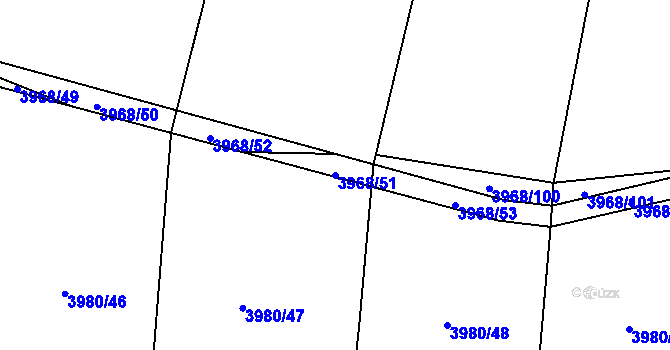 Parcela st. 3968/51 v KÚ Bilinka, Katastrální mapa
