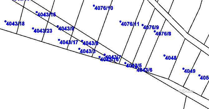Parcela st. 4043/7 v KÚ Bilinka, Katastrální mapa