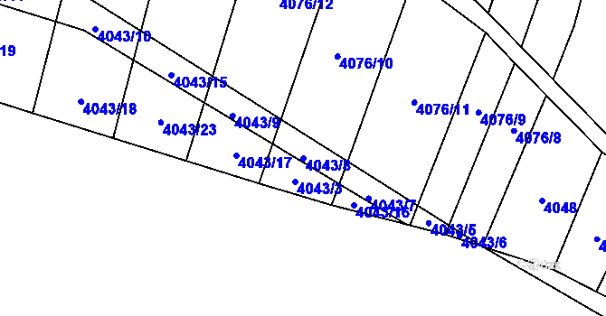 Parcela st. 4043/8 v KÚ Bilinka, Katastrální mapa