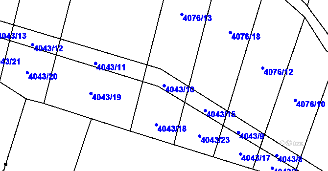 Parcela st. 4043/10 v KÚ Bilinka, Katastrální mapa