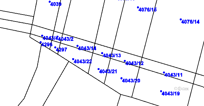 Parcela st. 4043/13 v KÚ Bilinka, Katastrální mapa