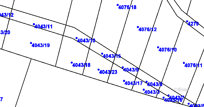 Parcela st. 4043/15 v KÚ Bilinka, Katastrální mapa