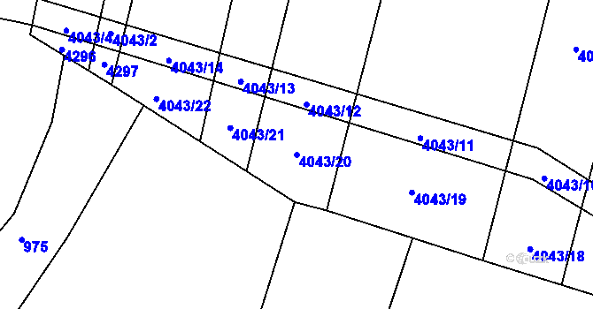 Parcela st. 4043/20 v KÚ Bilinka, Katastrální mapa