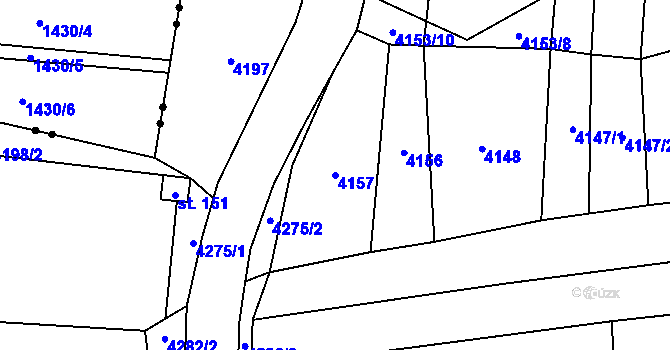 Parcela st. 4157 v KÚ Bilinka, Katastrální mapa