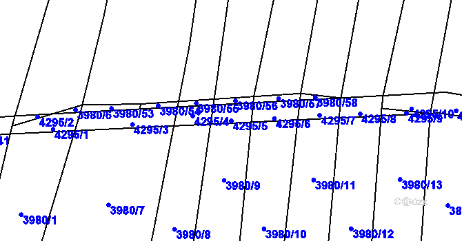 Parcela st. 4295/5 v KÚ Bilinka, Katastrální mapa