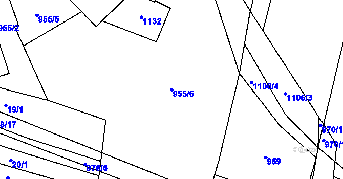 Parcela st. 955/6 v KÚ Bojenice, Katastrální mapa