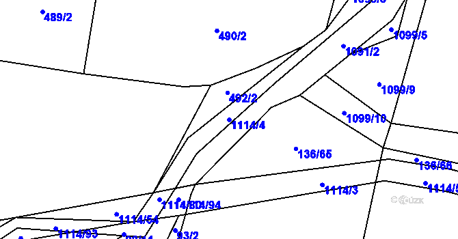 Parcela st. 1114/4 v KÚ Bojenice, Katastrální mapa