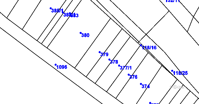 Parcela st. 379 v KÚ Bojenice, Katastrální mapa