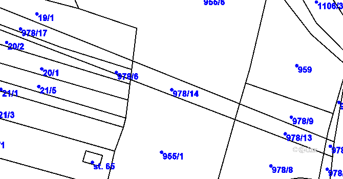Parcela st. 978/14 v KÚ Bojenice, Katastrální mapa