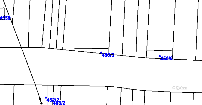 Parcela st. 450/3 v KÚ Bojenice, Katastrální mapa