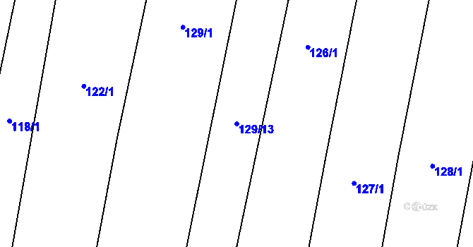 Parcela st. 129/13 v KÚ Bojenice, Katastrální mapa