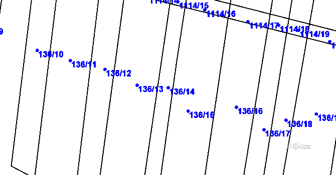Parcela st. 136/14 v KÚ Bojenice, Katastrální mapa