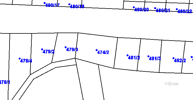 Parcela st. 474/2 v KÚ Bojenice, Katastrální mapa
